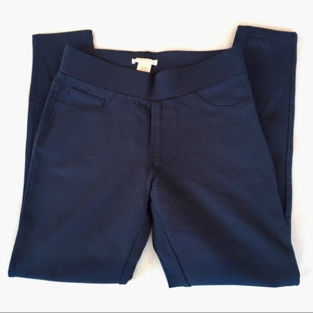 Marty M Navy Blue Heathered Ponte Pants Size XS